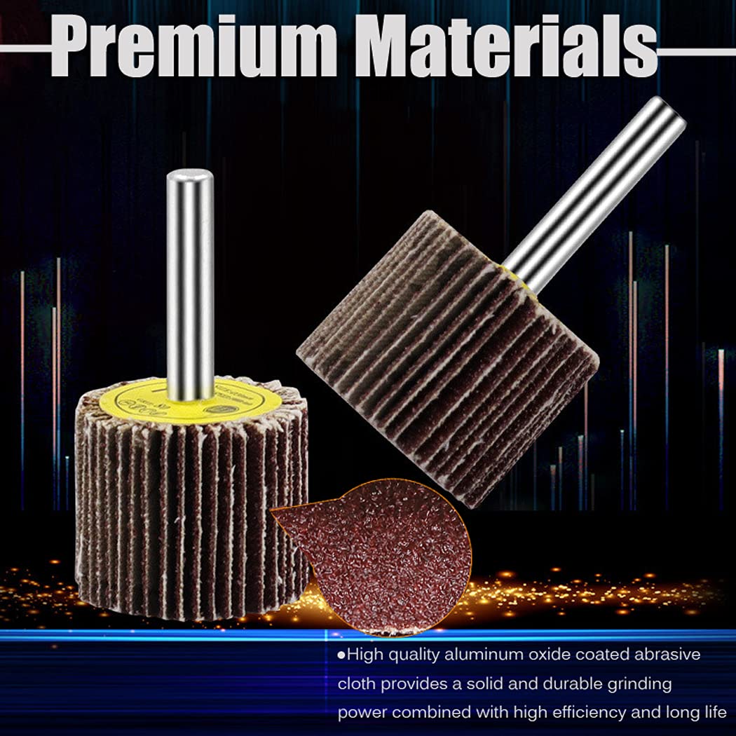12pc Flap Wheel Sander Set 80 Grit 1/4 Shank for Drill Grinder 4 12pc Flap Wheel Sander Set 80 Grit 1/4 Shank for Drill Grinder - Image 4