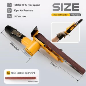3/4″ Pneumatic Air Belt Sander Kit 12 Belts Metal Grinder Tool
