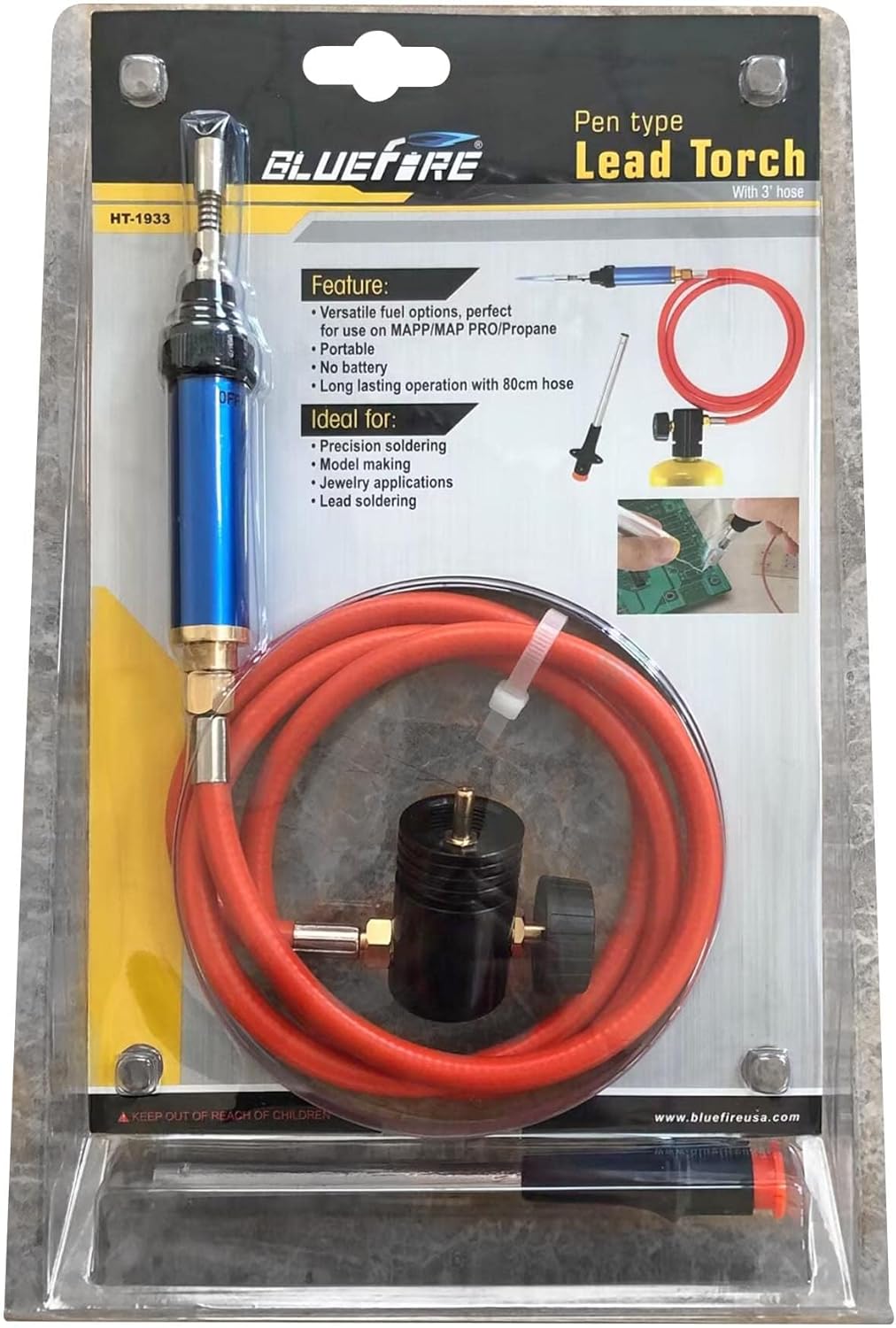 BLUEFIRE Propane Torch Kit Self-Igniting 3ft Hose MAPP Gas Welding 3 BLUEFIRE Propane Torch Kit Self-Igniting 3ft Hose MAPP Gas Welding - Image 3