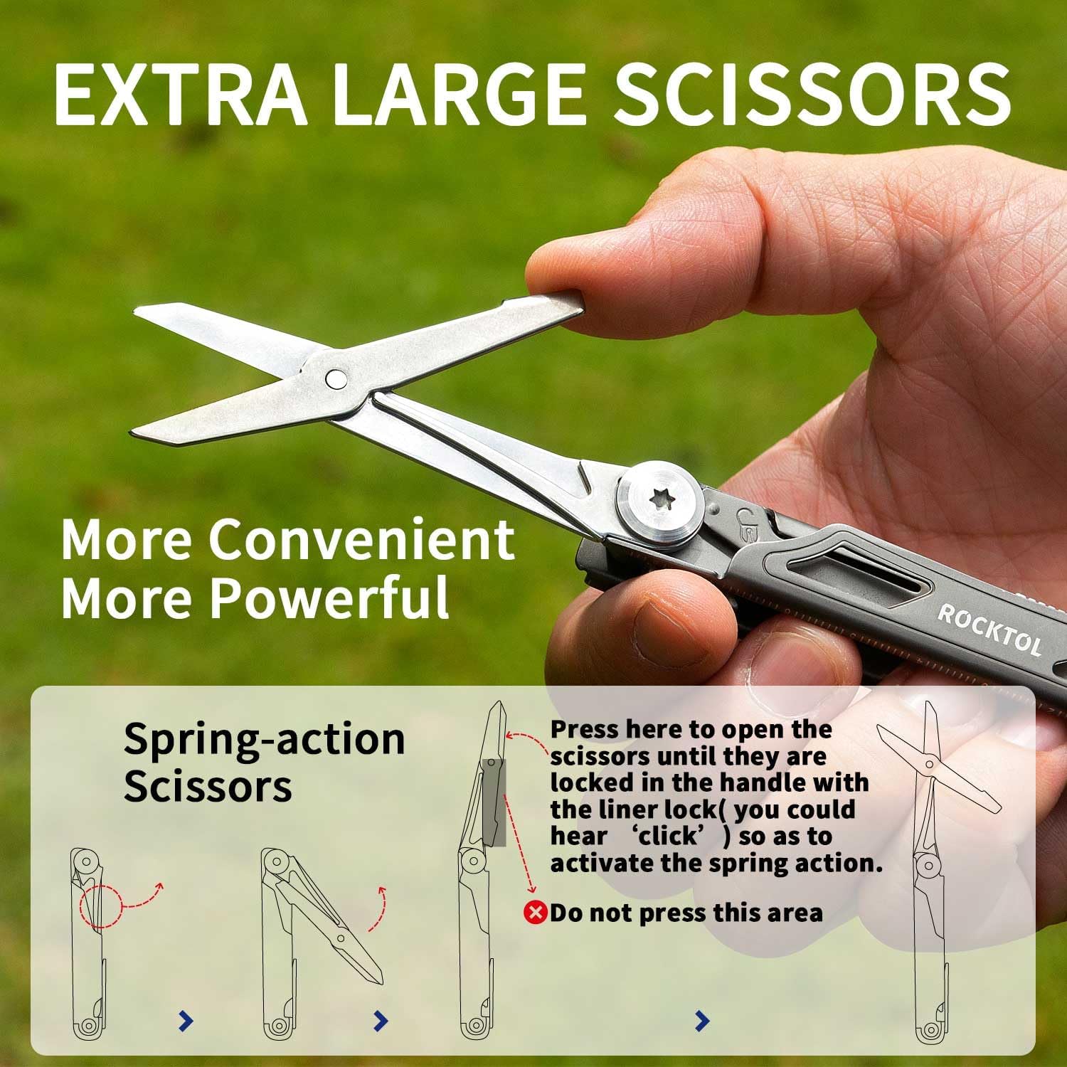 ROCKTOL 12-in-1 Multitool Pocket Knife Titanium Camping Survival EDC 5 ROCKTOL 12-in-1 Multitool Pocket Knife Titanium Camping Survival EDC - Image 5