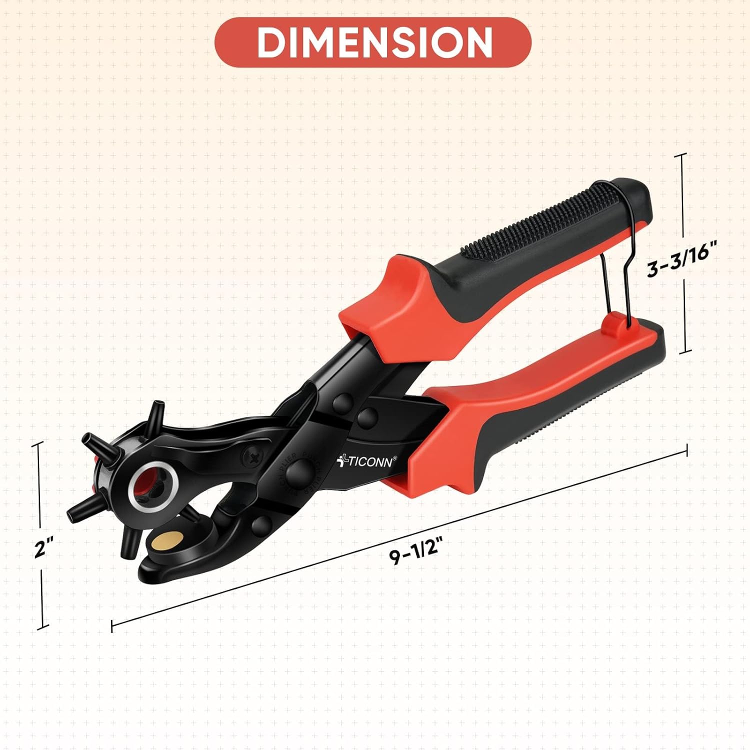 TICONN Heavy Duty Leather Hole Punch Set for Belts and Fabric 4 TICONN Heavy Duty Leather Hole Punch Set for Belts and Fabric - Image 4