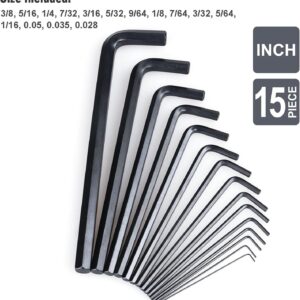 EFFICERE 30pc Hex Key Allen Wrench Set SAE Metric Storage Case