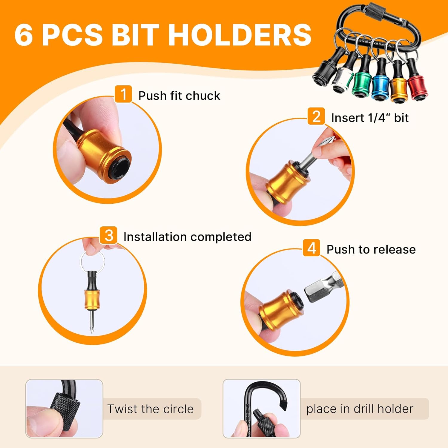 36PC 1/4 Hex Drill Bit Holder Set Impact Driver Extension Bar 6 36PC 1/4 Hex Drill Bit Holder Set Impact Driver Extension Bar - Image 6