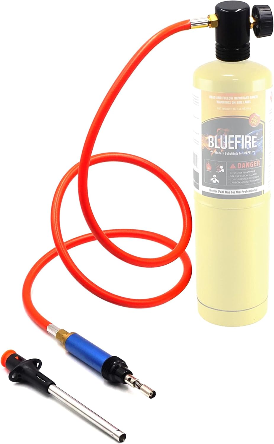 BLUEFIRE Propane Torch Kit Self-Igniting 3ft Hose MAPP Gas Welding 2 BLUEFIRE Propane Torch Kit Self-Igniting 3ft Hose MAPP Gas Welding - Image 2