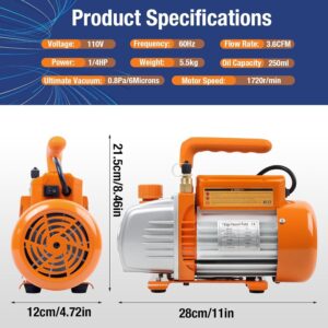 BACOENG 3.6CFM HVAC Vacuum Pump for AC Refrigerant Recharging