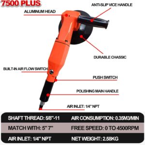 7″ Pneumatic Air Sander Polisher 4500RPM Heavy Duty Angle Grinder