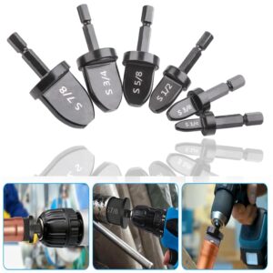 6PC HVAC Copper Tube Expander Drill Bit Set 1/4-7/8 Flaring Tool
