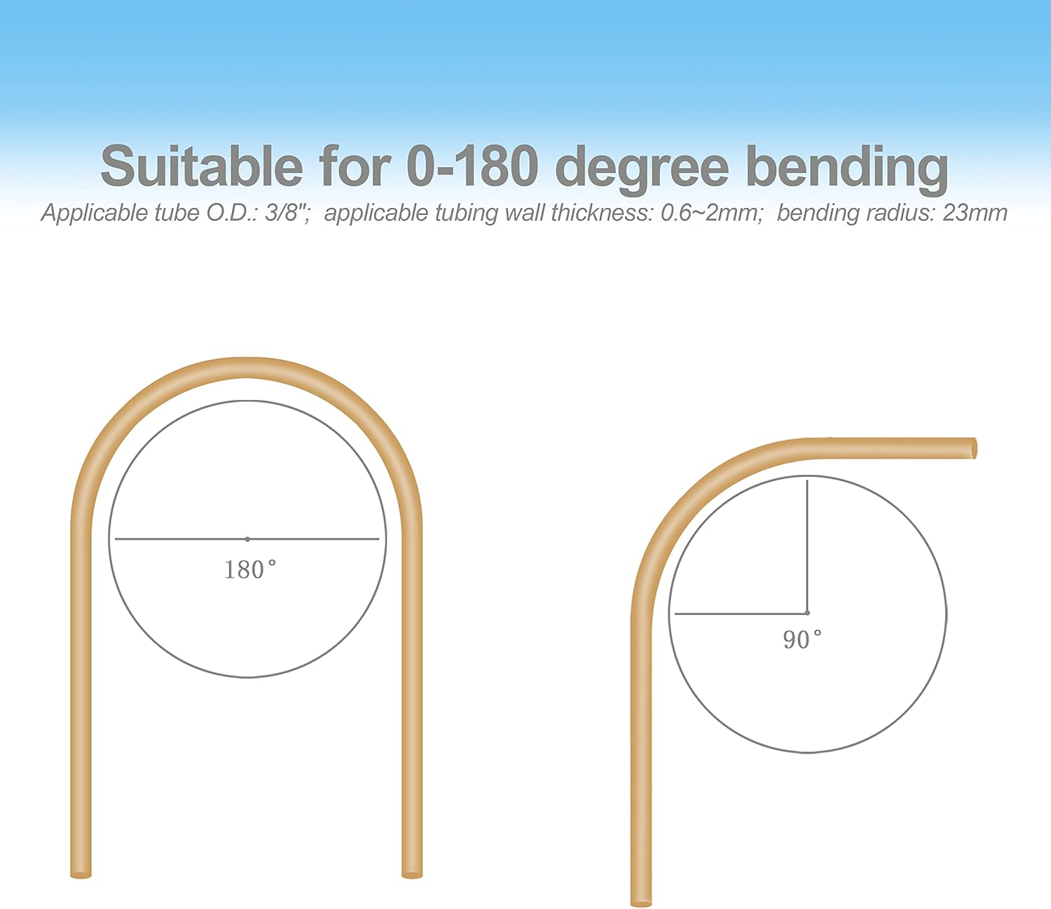 HFS 3/8" Tube Bender 180° HVAC Copper Aluminum Pipe Bending Tool 4 HFS 3/8" Tube Bender 180° HVAC Copper Aluminum Pipe Bending Tool - Image 4
