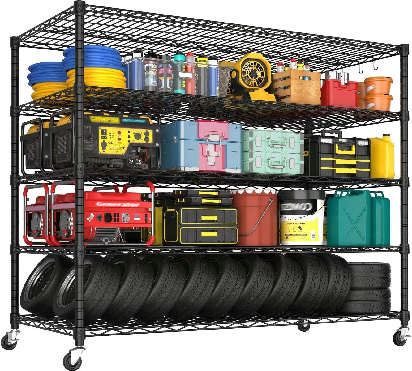 PrimeZone 5-Tier Heavy Duty Wire Shelving 3000lbs NSF Certified 1 hvac tools tank rack