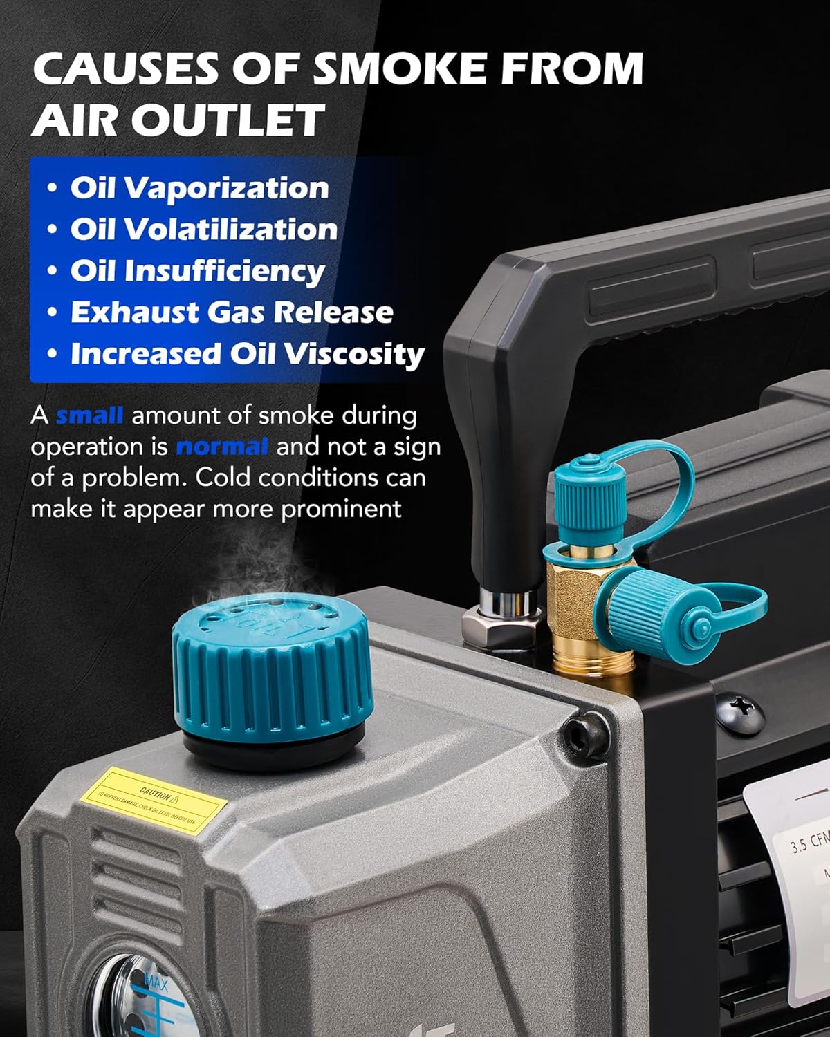 Orion 3.5 CFM Vacuum Pump HVAC AC Refrigerant Oil Degassing Kit 5 Orion 3.5 CFM Vacuum Pump HVAC AC Refrigerant Oil Degassing Kit - Image 5