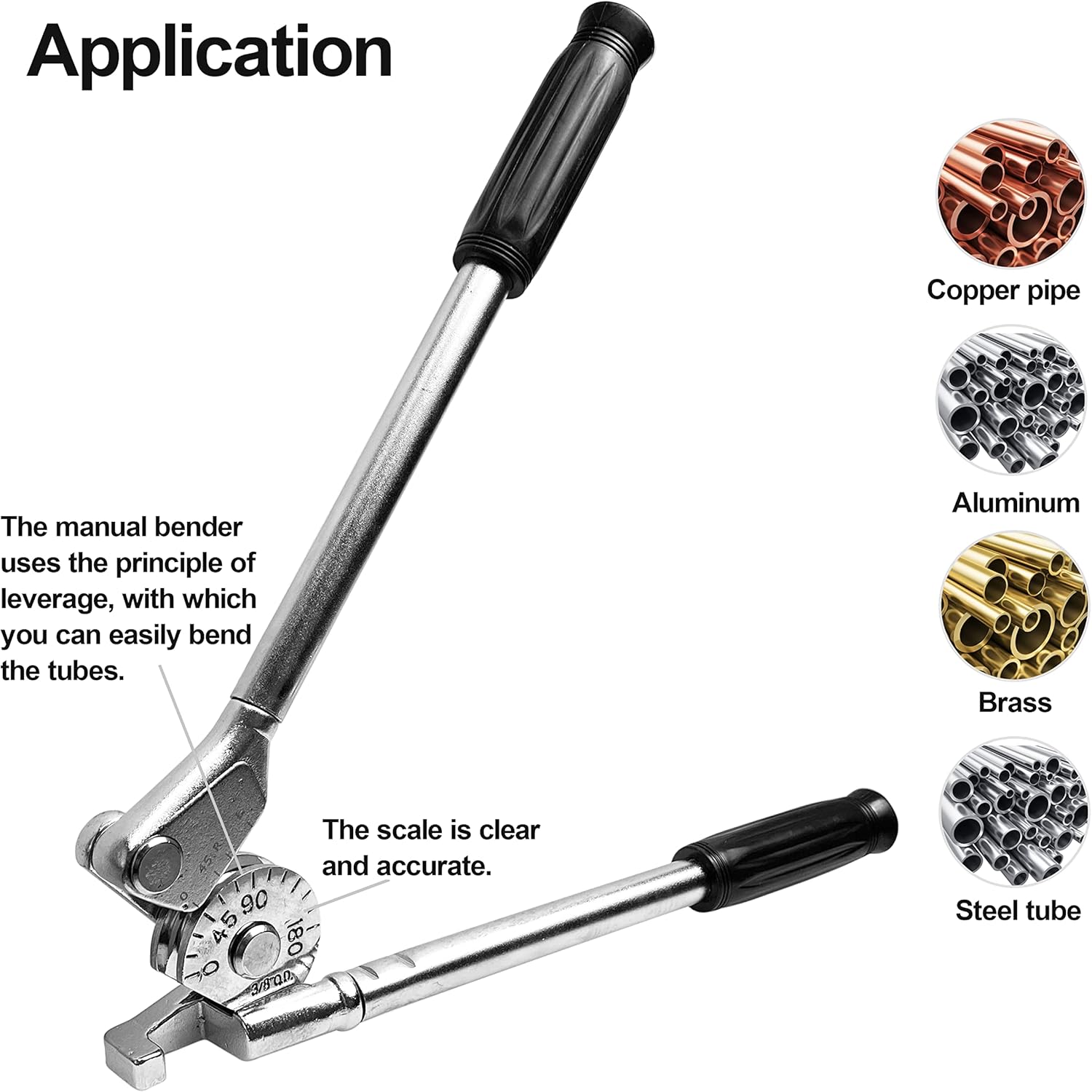 HFS 3/8" Tube Bender 180° HVAC Copper Aluminum Pipe Bending Tool 3 HFS 3/8" Tube Bender 180° HVAC Copper Aluminum Pipe Bending Tool - Image 3