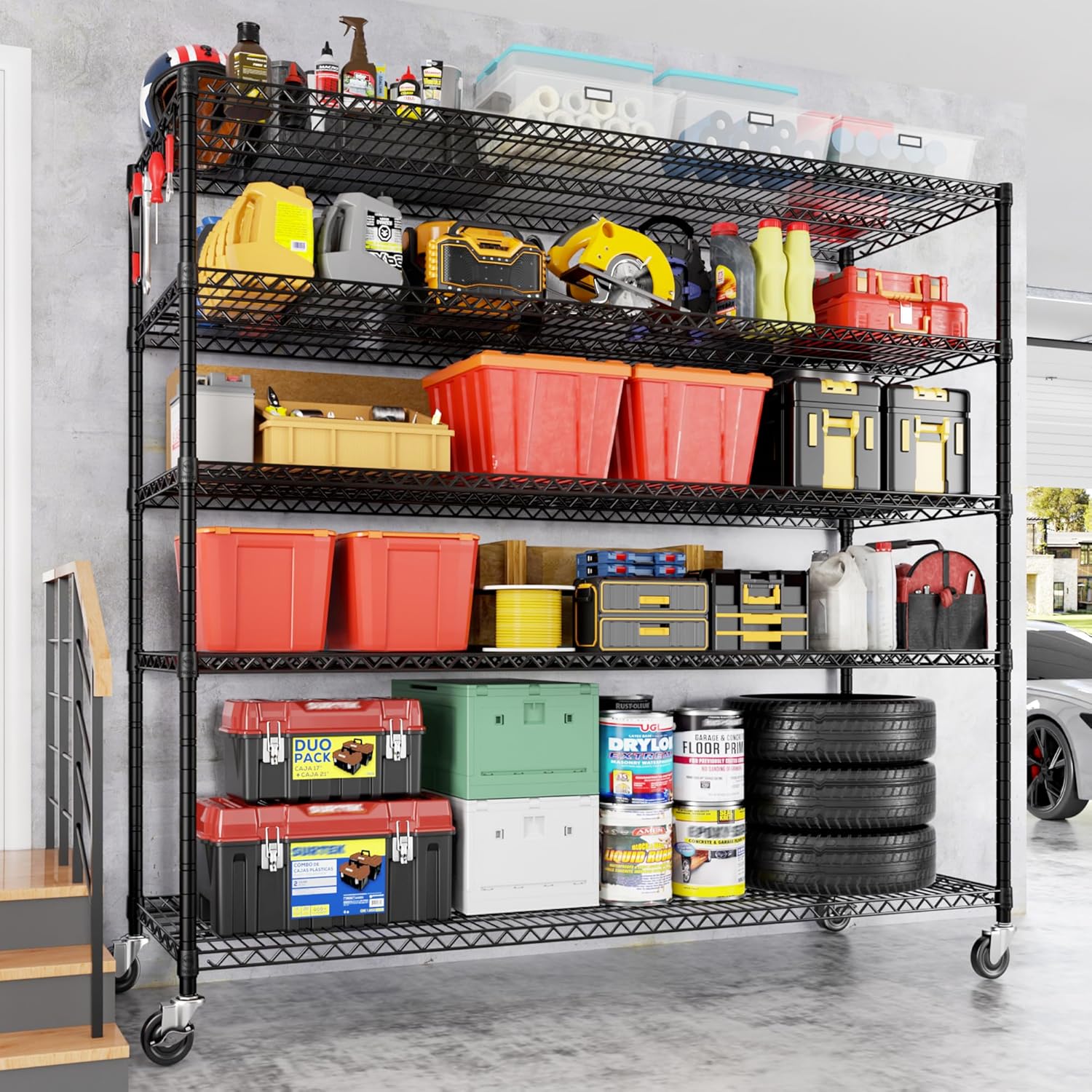 PrimeZone 5-Tier Heavy Duty Wire Shelving 3000lbs NSF Certified 6 PrimeZone 5-Tier Heavy Duty Wire Shelving 3000lbs NSF Certified - Image 6