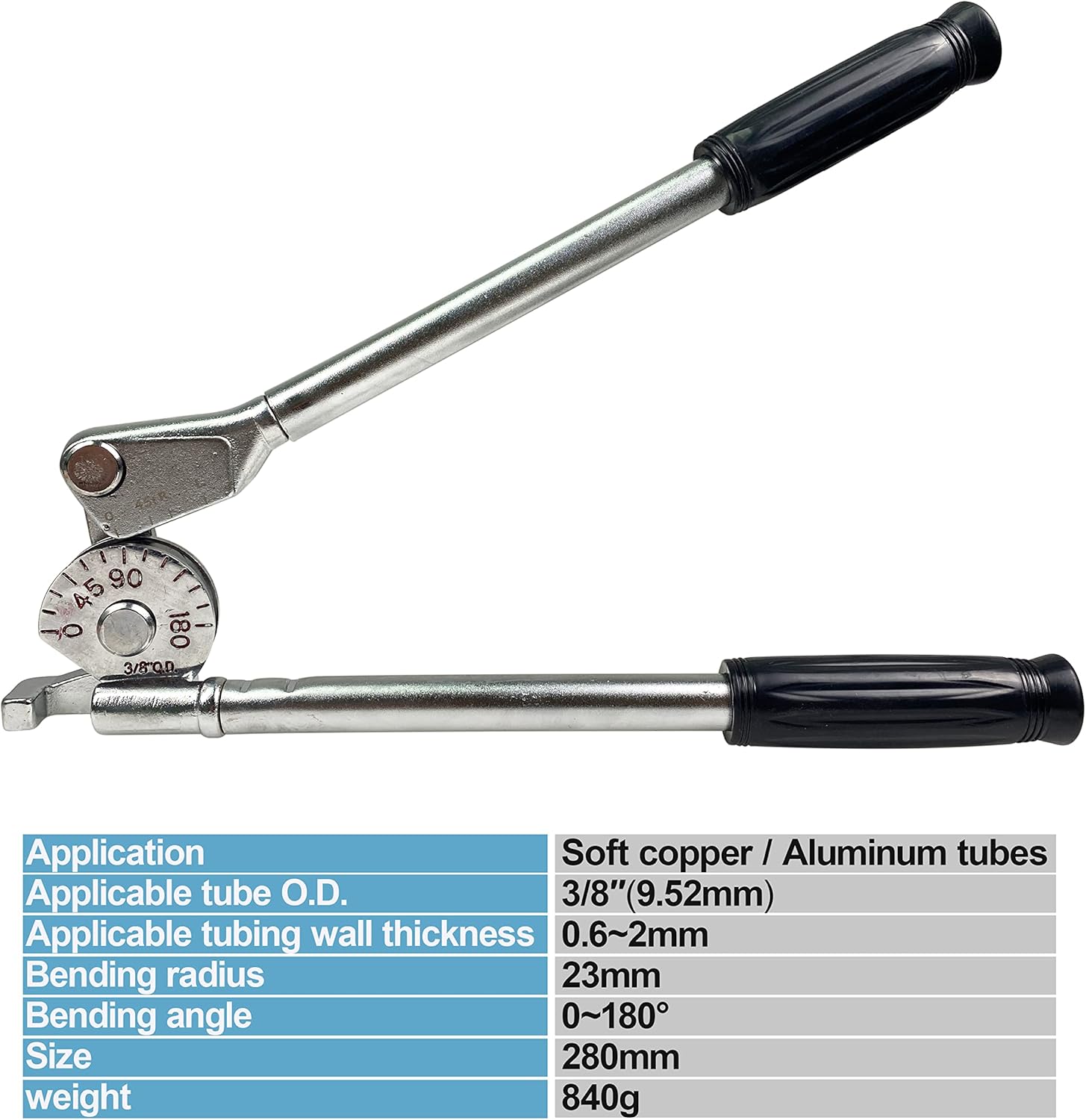 HFS 3/8" Tube Bender 180° HVAC Copper Aluminum Pipe Bending Tool 2 HFS 3/8" Tube Bender 180° HVAC Copper Aluminum Pipe Bending Tool - Image 2