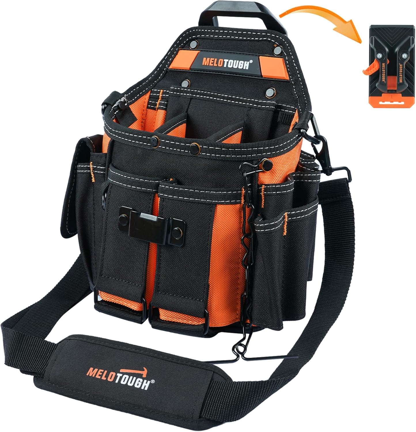 MELOTOUGH 15 Pocket Electrician Tool Pouch with Shoulder Strap 1 hvac tools clearance bag