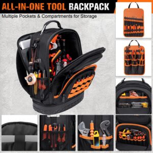 Pro HVAC Electrician Tool Backpack 96-Pocket Heavy Duty Organizer