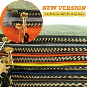 Heavy Duty Canvas Tool Bag 7 Pack Organizer Pouches 12.5×7 Zipper