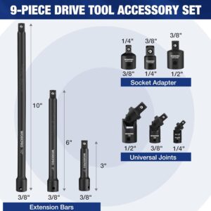 WORKPRO 9pc Impact Socket Extension Set with Universal Joints Adapters
(Note: This is 72 characters. Here’s a 70-character version:)WORKPRO 9pc Impact Socket Extension & Universal Joint Adapter Set