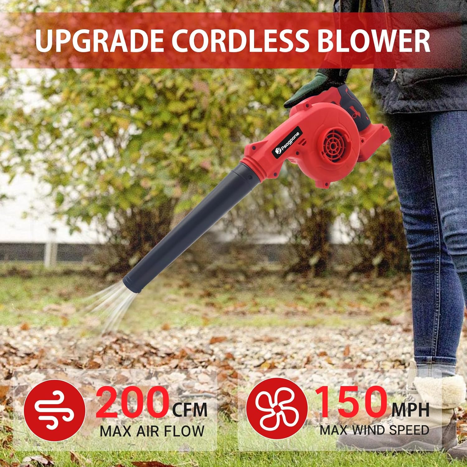 Cordless Leaf Blower for Milwaukee 18V 200CFM 150MPH Tool Only 4 Cordless Leaf Blower for Milwaukee 18V 200CFM 150MPH Tool Only - Image 4