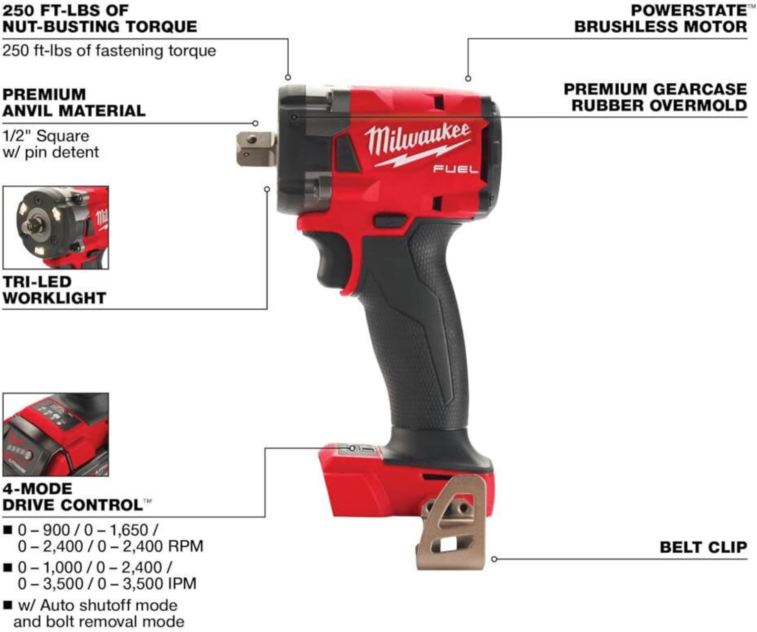 Milwaukee 1/2 Inch Compact Impact Wrench with Pin Detent
===
Rewrite the product title for Milwaukee Electric - Compact 1/2 Impact W/PIN Detent to be more engaging and SEO-friendly, incorporating relevant keywords and highlighting key features. No more than 70 characters do not include * anywhere in the tititle please no other asterisks in the title please Just write the title only nothing else please 3 Milwaukee 1/2 Inch Compact Impact Wrench with Pin Detent
===
Rewrite the product title for Milwaukee Electric - Compact 1/2 Impact W/PIN Detent to be more engaging and SEO-friendly, incorporating relevant keywords and highlighting key features. No more than 70 characters do not include * anywhere in the tititle please no other asterisks in the title please Just write the title only nothing else please - Image 3