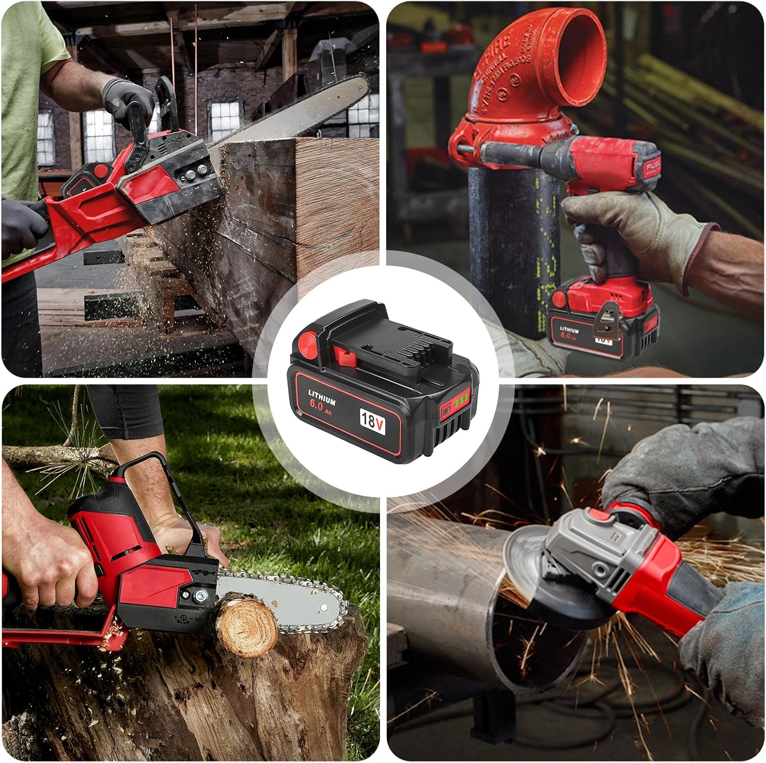 6000mAh Milwaukee M18 18V Battery 4Pack Replacement Compatible 7 6000mAh Milwaukee M18 18V Battery 4Pack Replacement Compatible - Image 7