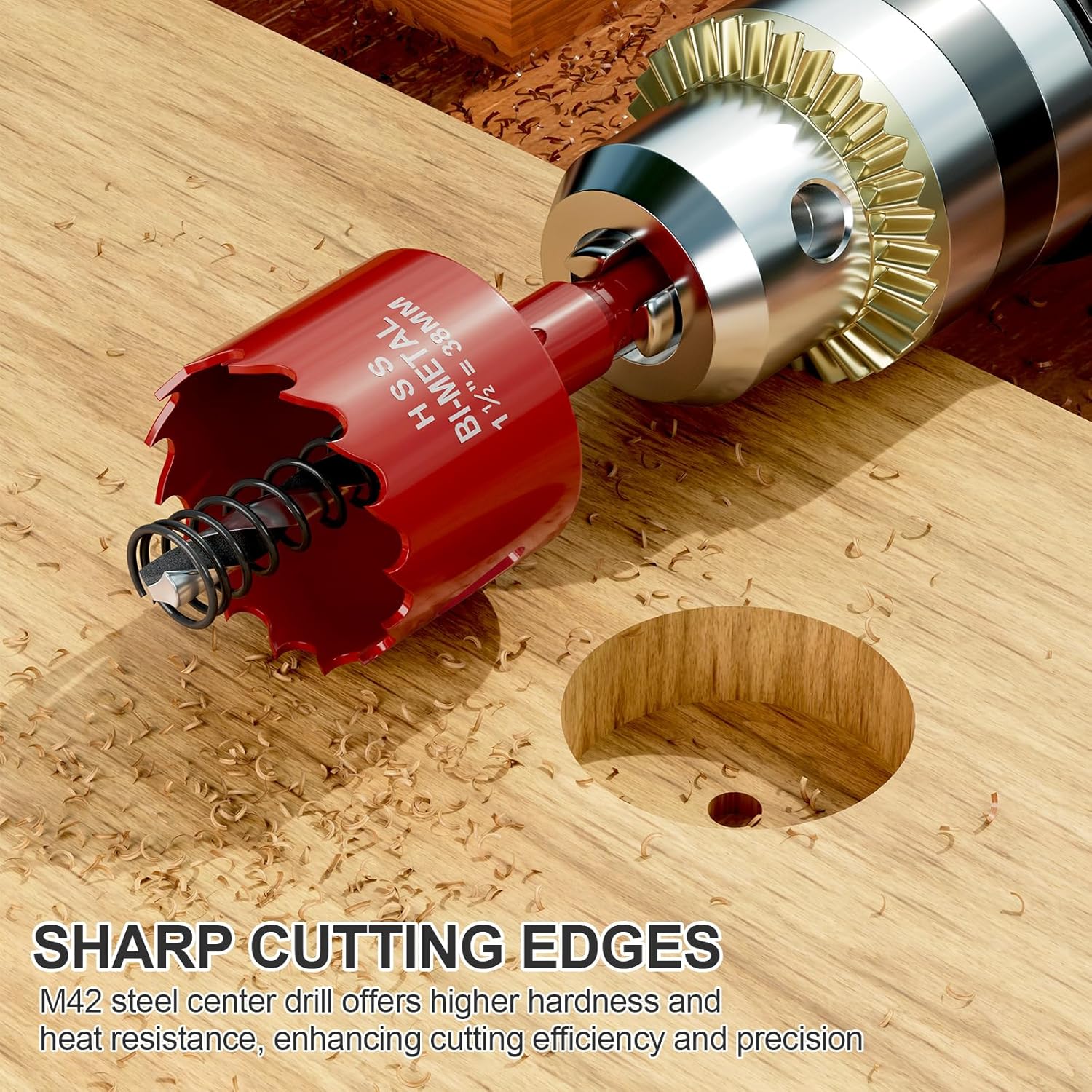 1.5" M42 Bi-Metal Hole Saw Kit with Pilot Bit for Wood Metal PVC 3 1.5" M42 Bi-Metal Hole Saw Kit with Pilot Bit for Wood Metal PVC - Image 3
