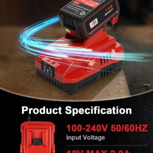 2-Pack 18V 6.0Ah Milwaukee M18 Battery with Charger Red