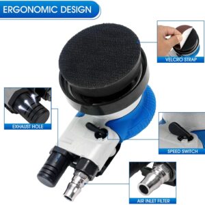 3″ Mini Air Sander 11000 RPM Pneumatic Orbital DA Auto Detailing