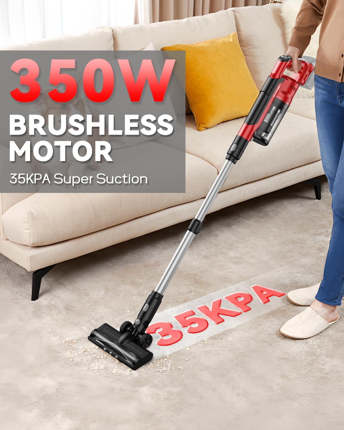 350W Milwaukee Battery Cordless Vacuum 35kPa HEPA Stick Cleaner 2 350W Milwaukee Battery Cordless Vacuum 35kPa HEPA Stick Cleaner - Image 2