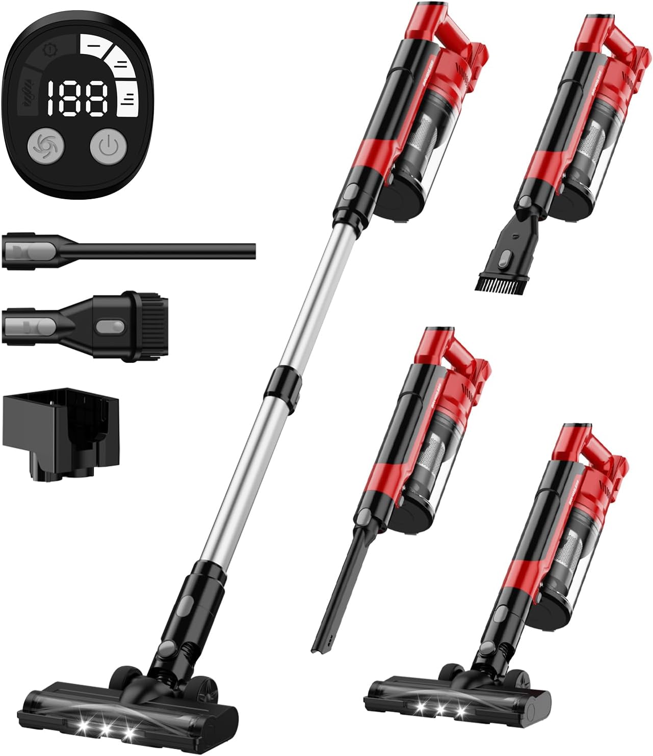350W Milwaukee Battery Cordless Vacuum 35kPa HEPA Stick Cleaner 1 350W Cordless Vacuum Cleaner for Milwaukee Battery, 35kPa Brushless Lightweight Stick Vacuum with 3 Mode Suction, 6 in 1 Stick Vacuum Cleaner with HEPA for Floor, Carpet, Car (Battery Not Included)