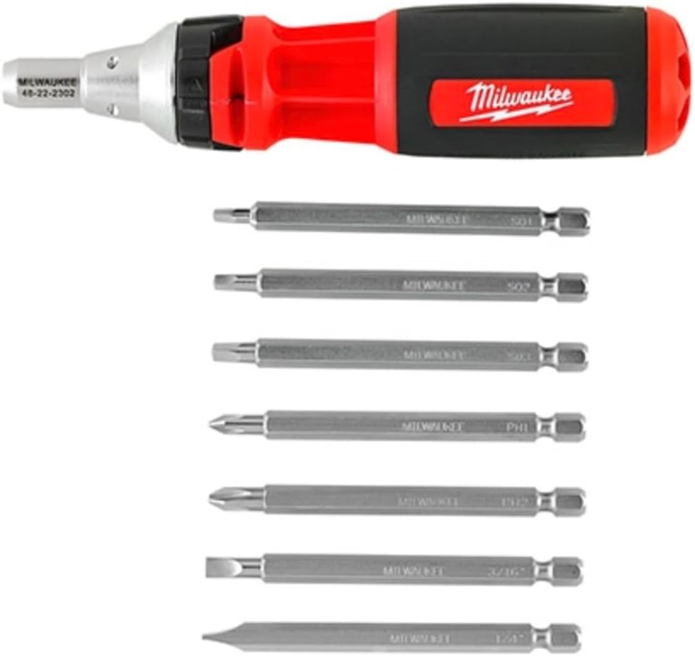 Milwaukee 48-22-2302 Multi Bit Ratcheting Screwdriver Set Tool 2 Milwaukee 48-22-2302 Multi Bit Ratcheting Screwdriver Set Tool - Image 2