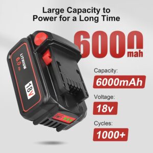 6000mAh Milwaukee M18 18V Battery 4Pack Replacement Compatible