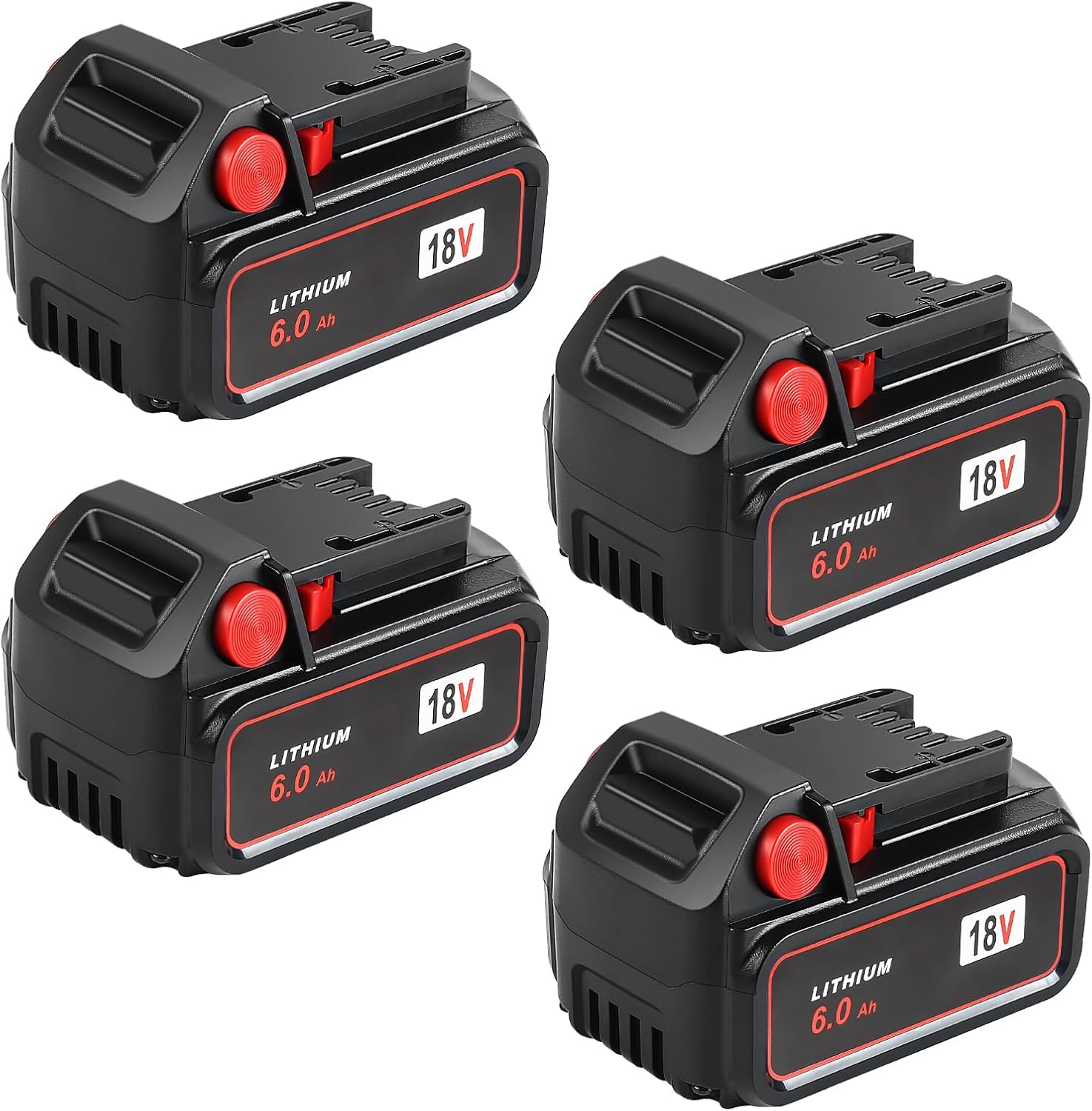 6000mAh Milwaukee M18 18V Battery 4Pack Replacement Compatible 1 6000mAh Battery Replacement for Milwaukee M18 Battery Compatible with Milwaukee 18V Chargers 4Pack