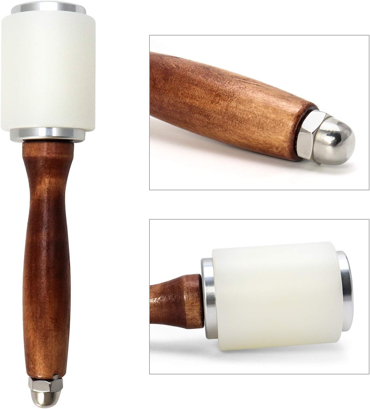 QWORK 8" Leather Carving Hammer Mallet Nylon Head Wood Handle Kit 3 QWORK 8" Leather Carving Hammer Mallet Nylon Head Wood Handle Kit - Image 3