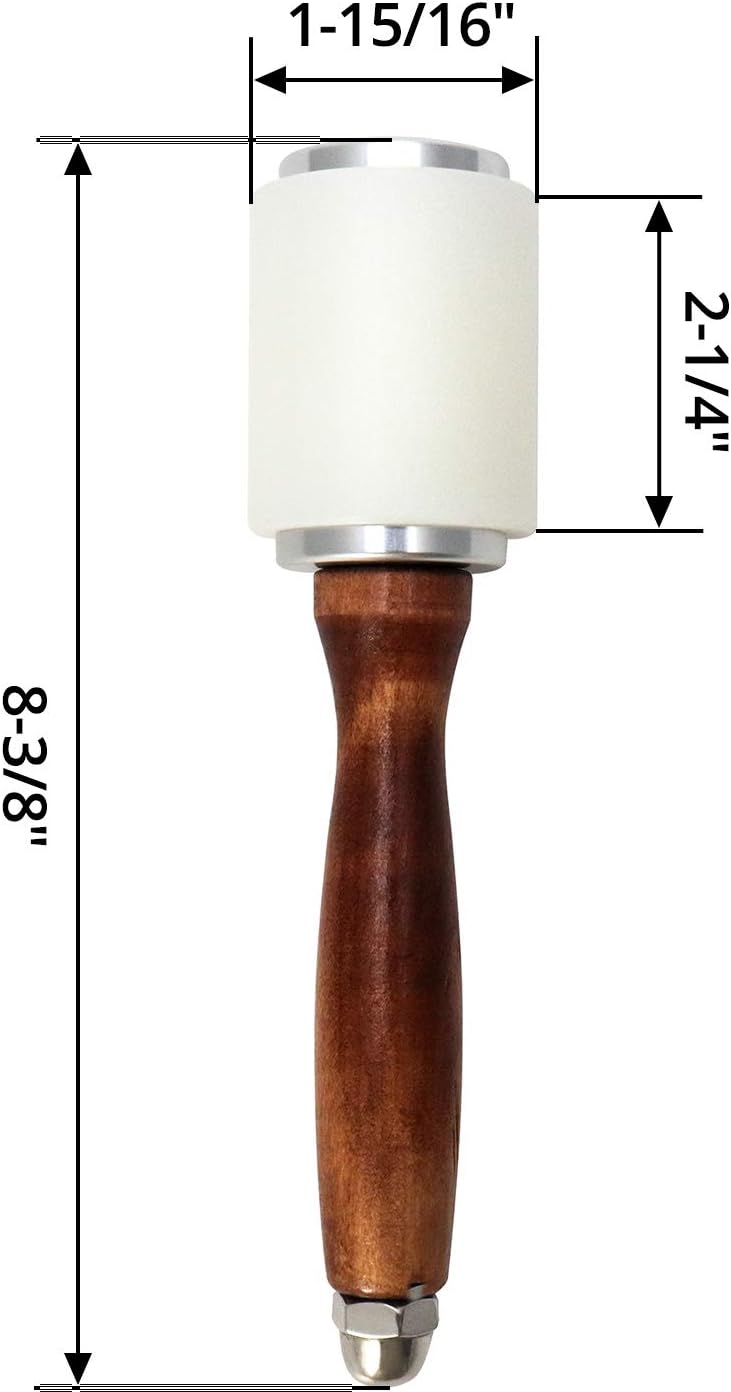 QWORK 8" Leather Carving Hammer Mallet Nylon Head Wood Handle Kit 6 QWORK 8" Leather Carving Hammer Mallet Nylon Head Wood Handle Kit - Image 6