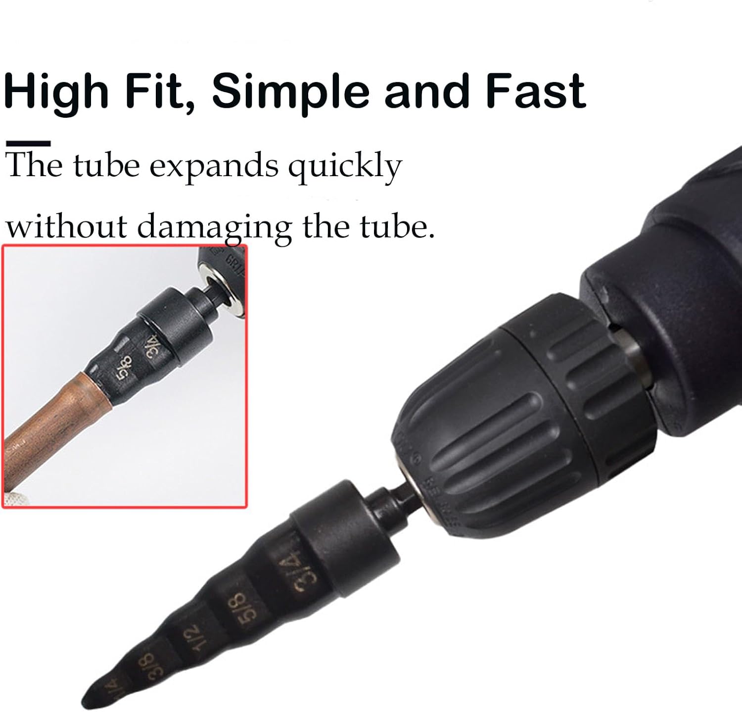 HVAC 5-in-1 Copper Pipe Swaging Tool Kit 1/4-3/4 Drill Bit Set 5 HVAC 5-in-1 Copper Pipe Swaging Tool Kit 1/4-3/4 Drill Bit Set - Image 5