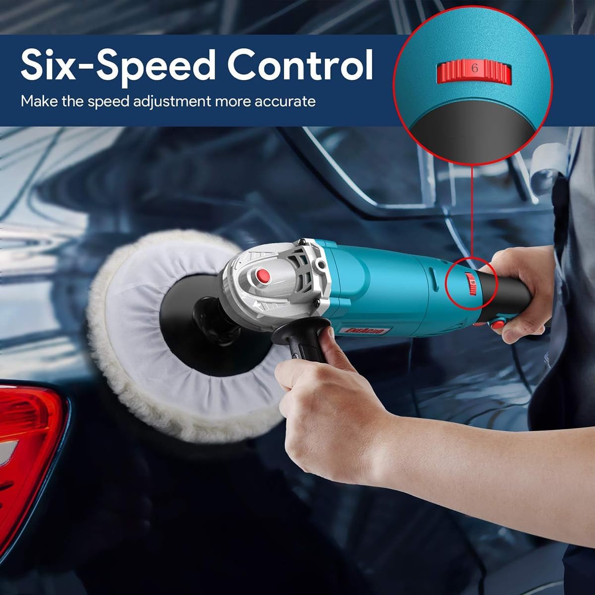 ENEACRO 1600W Car Polisher 7" Buffer Waxer Variable Speed Kit 5 ENEACRO 1600W Car Polisher 7" Buffer Waxer Variable Speed Kit - Image 5