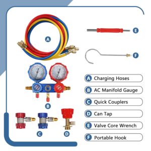 Handor 3-Way AC Manifold Gauge Set for R134A R22 R410A R404A HVAC