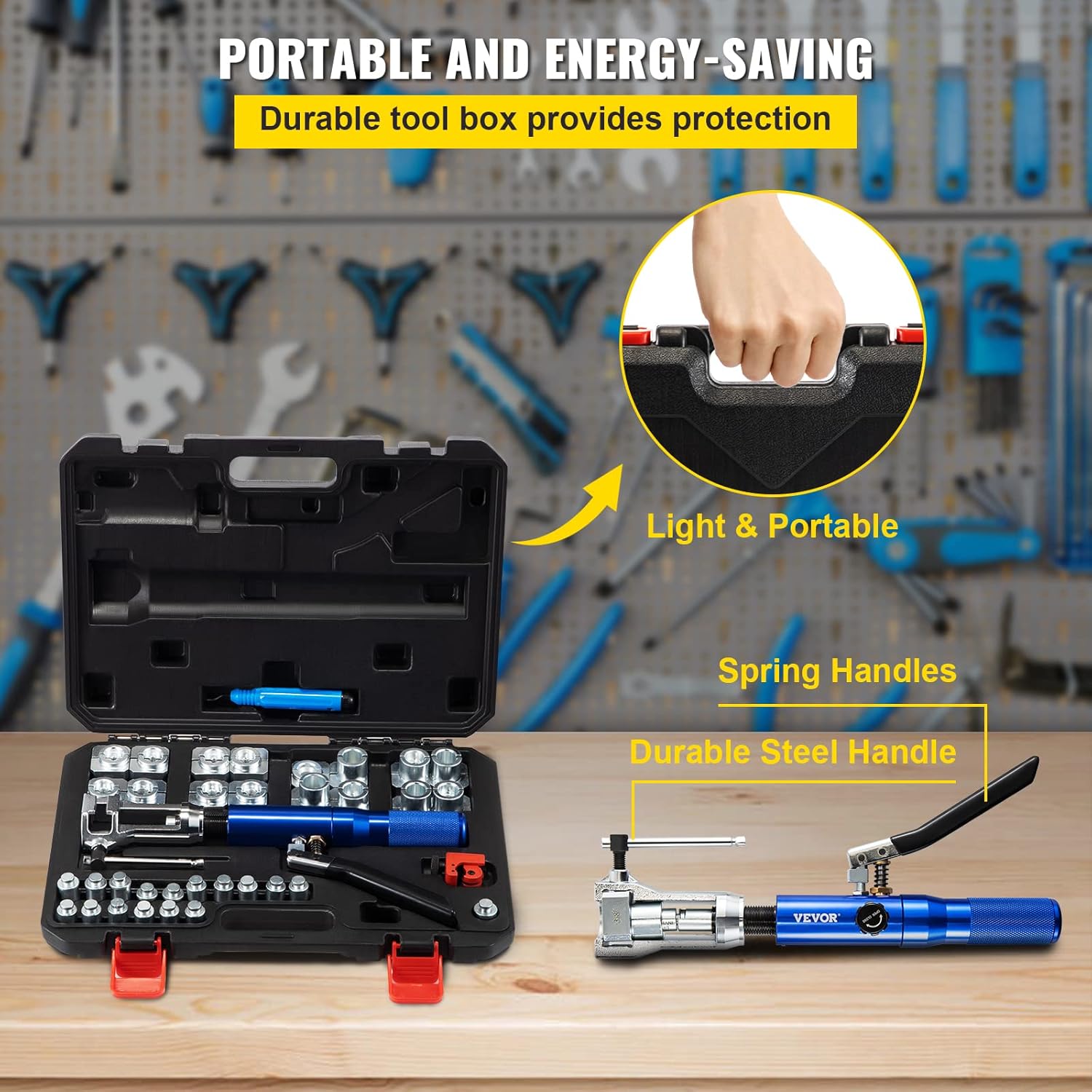 VEVOR 32PC Hydraulic Brake Flaring Tool Kit 3/16-1/2 Copper Tube 6 VEVOR 32PC Hydraulic Brake Flaring Tool Kit 3/16-1/2 Copper Tube - Image 6