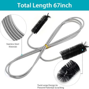 Flexible Drain Pipe Cleaning Brush for Hoses and Tubes Black