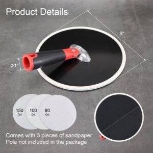 SCOTTCHEN 9 Inch Drywall Pole Sander with 3 Sanding Sheets Kit
