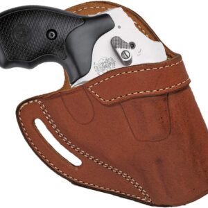Ruger LCR Revolver_Leather OWB Belt Holster_S&W 2" J Frame 36 60 442 642 340PD_Crossdraw