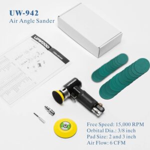 UPWOOD Mini Air Sander 2-3 Inch Pneumatic Orbital Sander Kit 24pcs