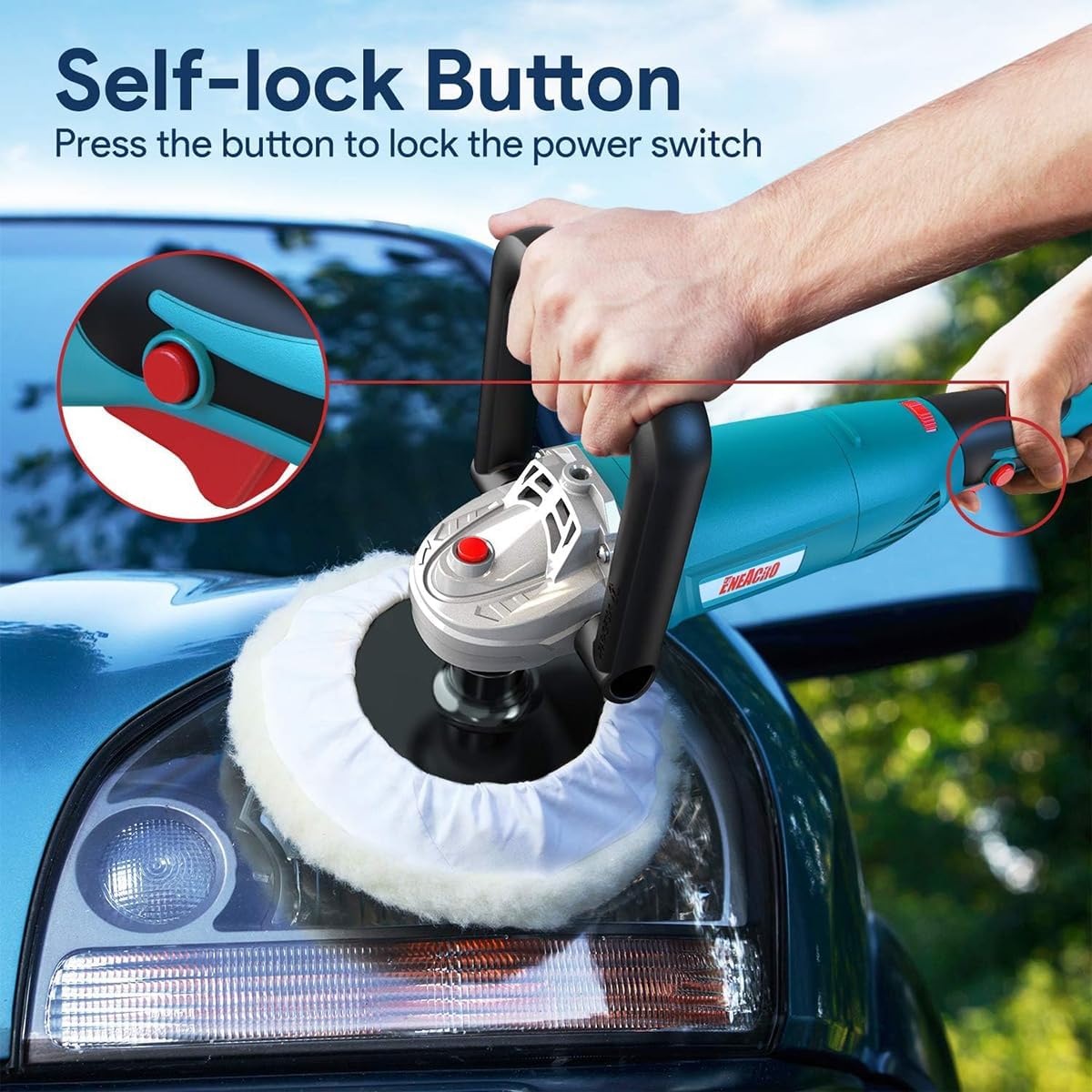 ENEACRO 1600W Car Polisher 7" Buffer Waxer Variable Speed Kit 6 ENEACRO 1600W Car Polisher 7" Buffer Waxer Variable Speed Kit - Image 6