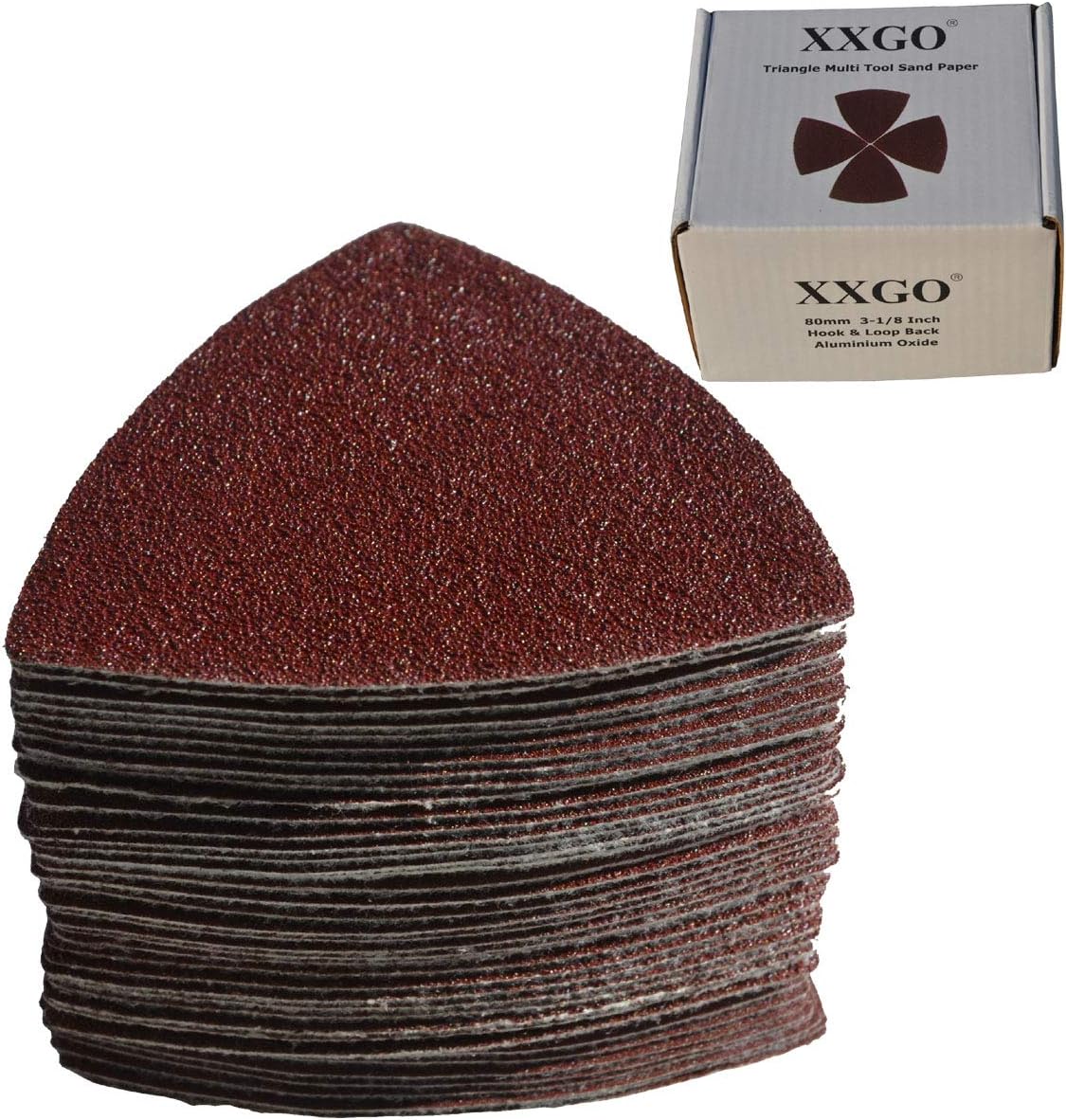 XXGO 55pc Triangular Sanding Pads 80mm Multi-Grit Oscillating Tool XG5501 1 sander tool pads