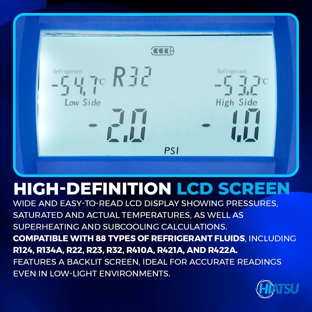 Hiatsu Digital HVAC Manifold Gauge Set 88 Refrigerants AC Kit 5 Hiatsu Digital HVAC Manifold Gauge Set 88 Refrigerants AC Kit - Image 5