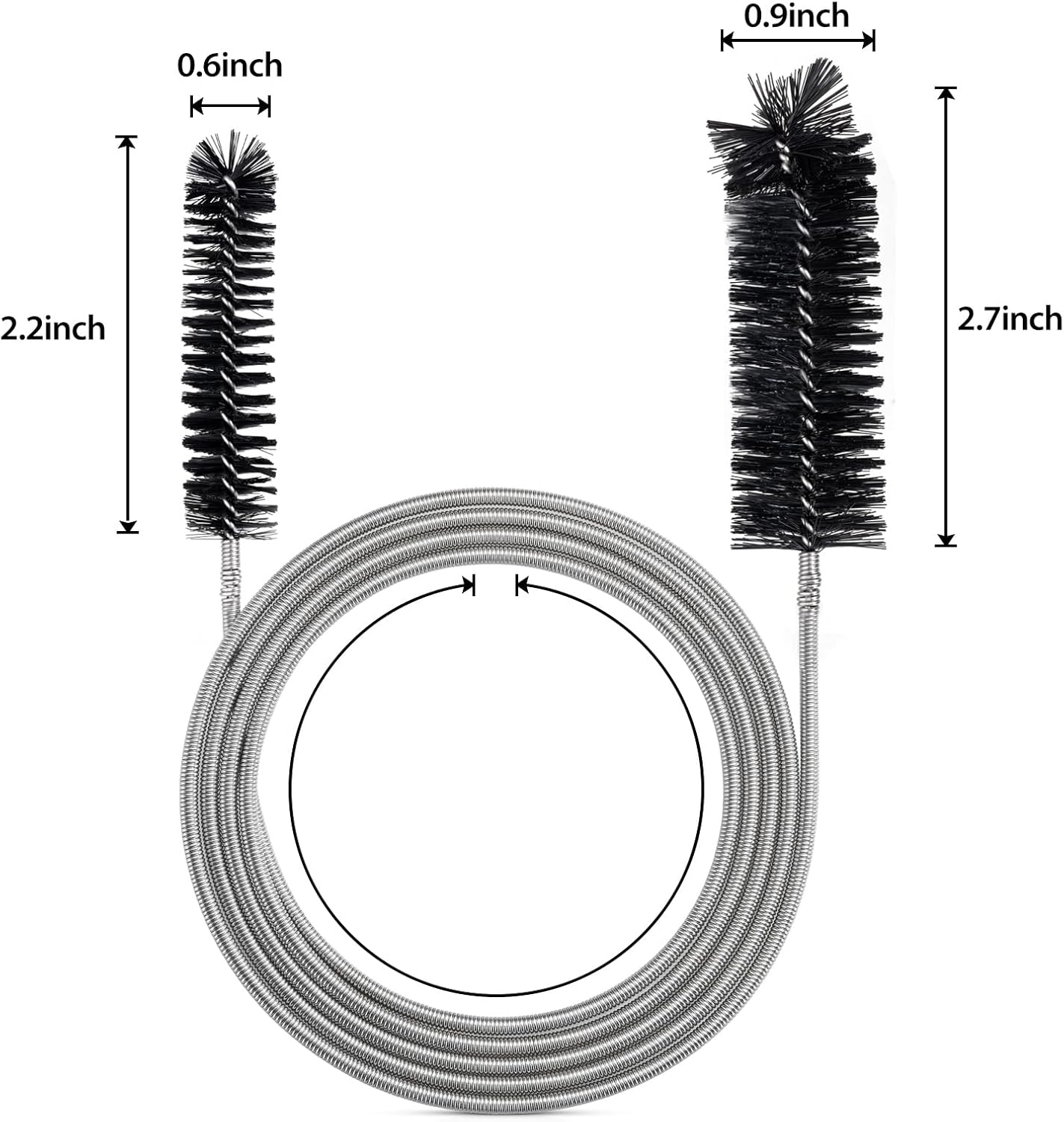 Flexible Drain Pipe Cleaning Brush for Hoses and Tubes Black 6 Flexible Drain Pipe Cleaning Brush for Hoses and Tubes Black - Image 6