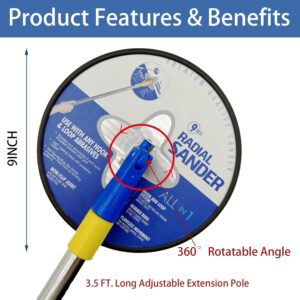 9″ Drywall Sander Kit with Pole, 24 Sheets & 80-240 Grit