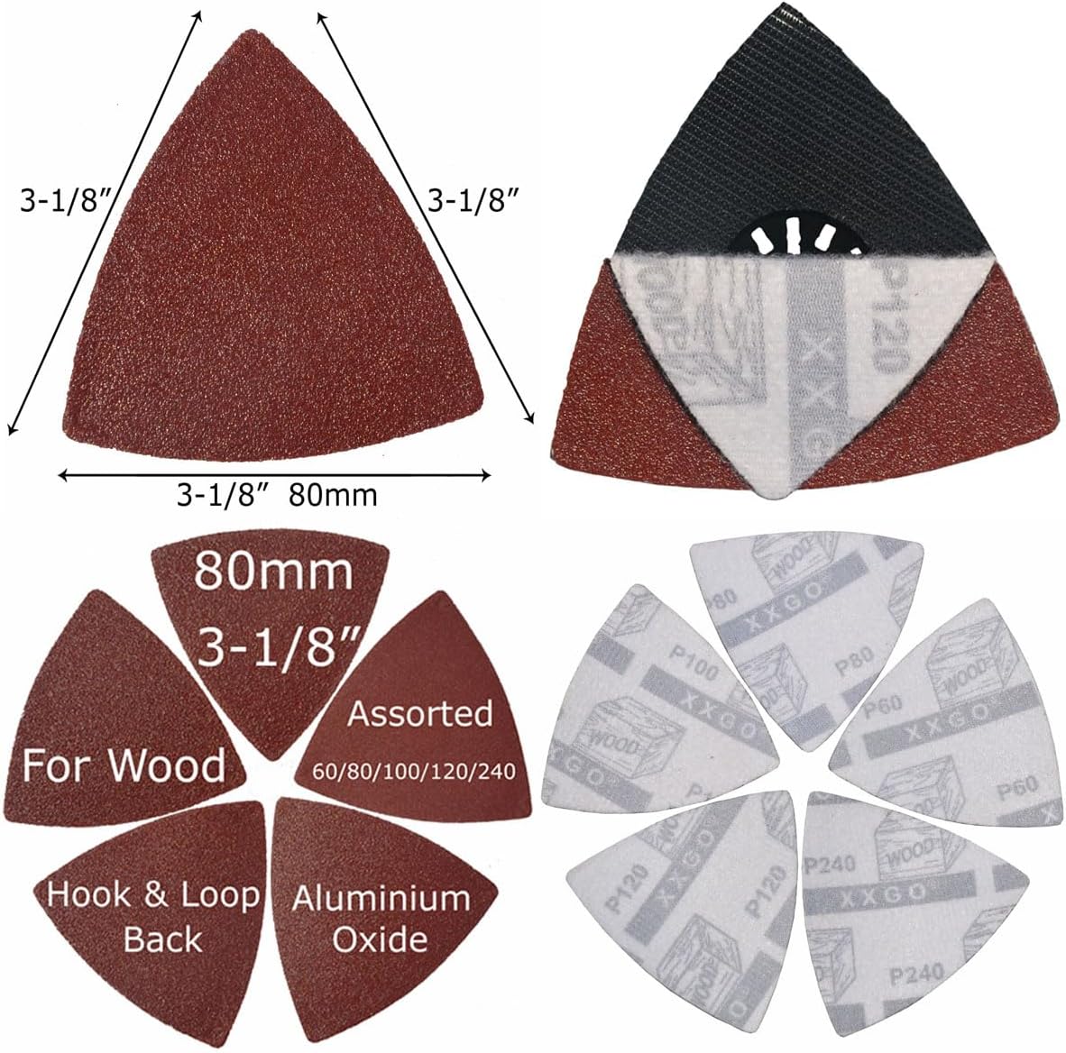 XXGO 55pc Triangular Sanding Pads 80mm Multi-Grit Oscillating Tool XG5501 2 XXGO 55pc Triangular Sanding Pads 80mm Multi-Grit Oscillating Tool
XG5501 - Image 2