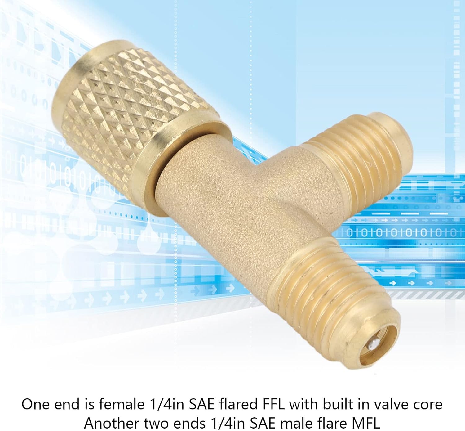 Quick Coupler Access Tee 1/4 SAE Brass Refrigerant AC Repair Tool R134a R22 4 Quick Coupler Access Tee 1/4 SAE Brass Refrigerant AC Repair Tool R134a R22 - Image 4