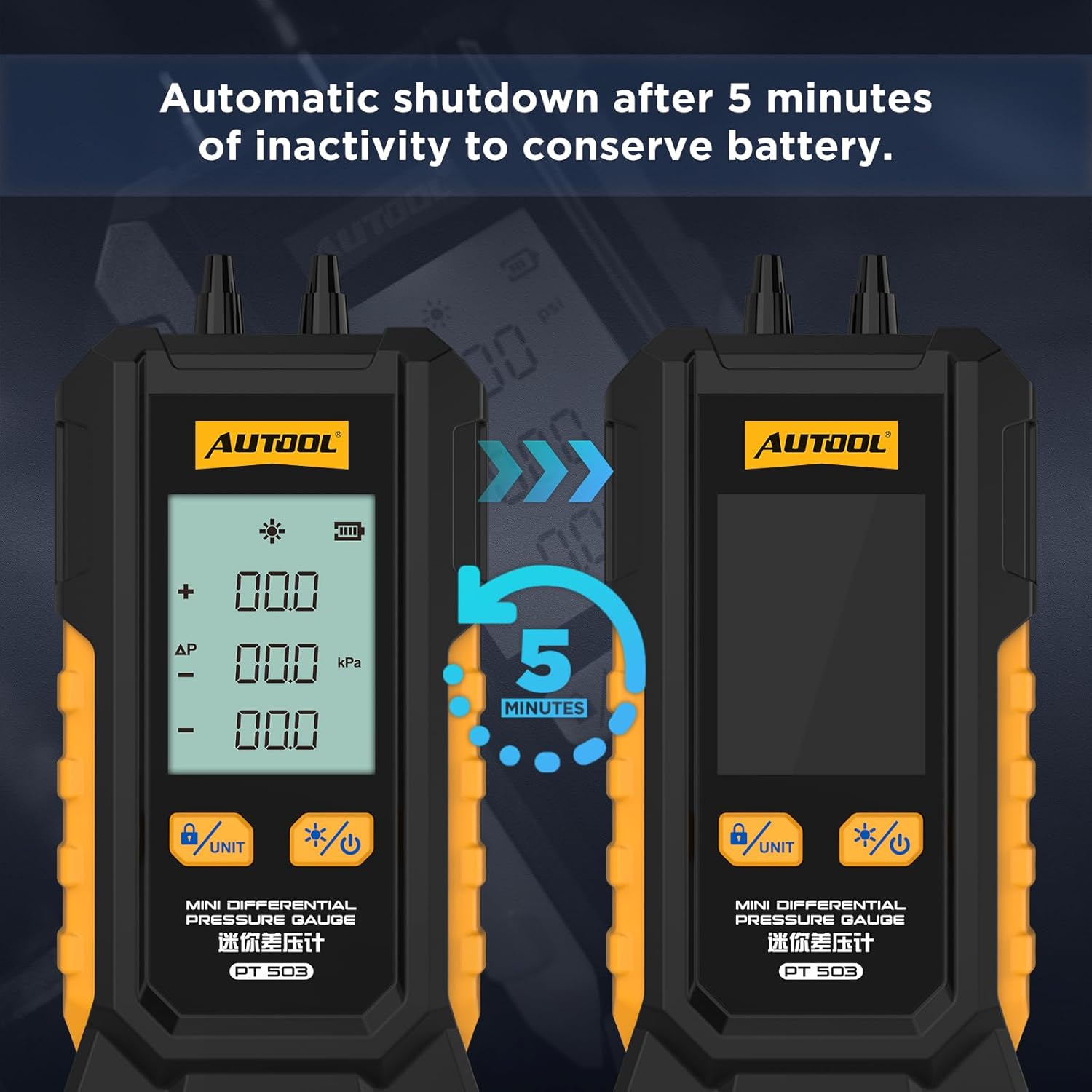 AUTOOL Digital HVAC Manometer Gas Pressure Gauge Tester LCD Backlight 7 AUTOOL Digital HVAC Manometer Gas Pressure Gauge Tester LCD Backlight - Image 7